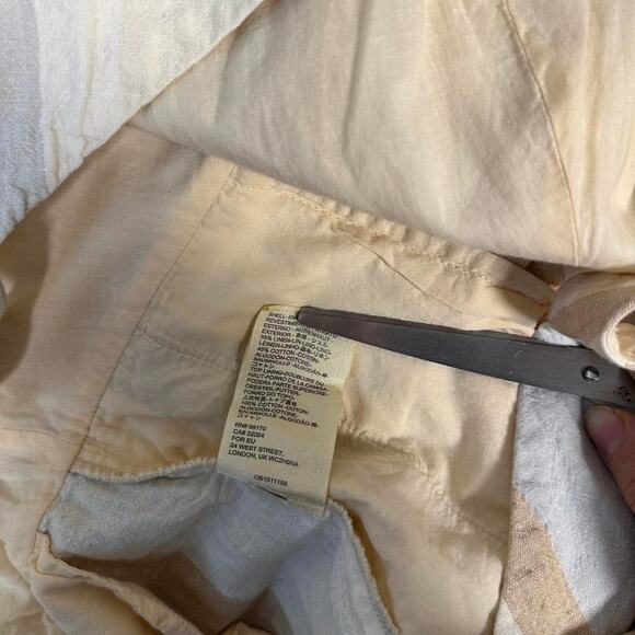 Anthropologie Cream and Tan Striped Linen Cotton Jumper - Picture 5 of 8